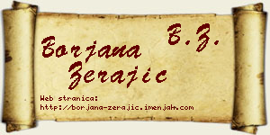 Borjana Žerajić vizit kartica